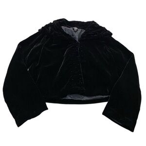 Eileen Fisher Velvet Silk Blend Black Collar Cardigan / Evening Jacket Small